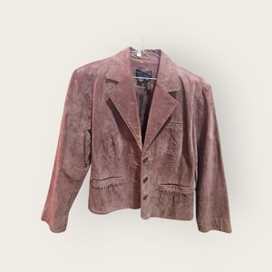 Bagatelle Women's Suede Blazer in Rich Brown